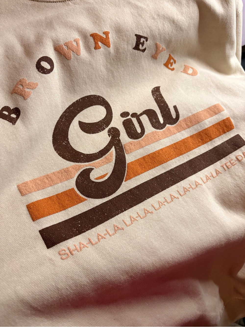 Brown Eyed Girl Cream Graphic Sweatshirt 👁️ with chestnut, caramel warm tones🍮👜🌰 - Picture 7 of 7